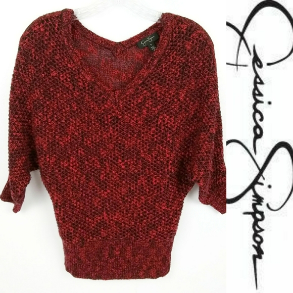 JESSICA SIMPSON Womens Red Knit Sweater Size Small - Picture 1 of 8